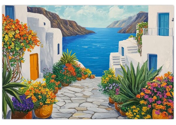 Slika - Grčka uličica (90x60 cm)
