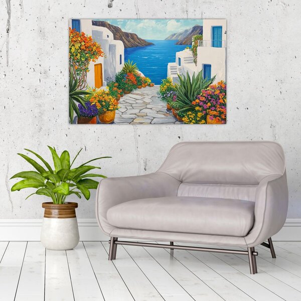 Slika - Grčka uličica (90x60 cm)