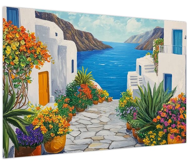 Slika - Grčka uličica (90x60 cm)