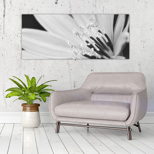 Slika - Crno-bijeli cvijet (120x50 cm)