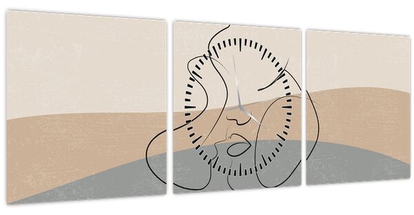 Slika - Crtani poljubac (sa satom) (90x30 cm)