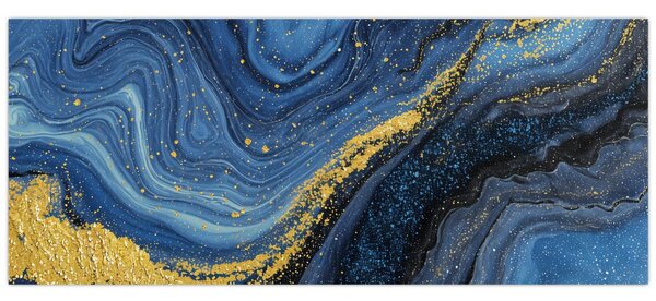 Slika - Plavo-zlatna apstrakcija (120x50 cm)