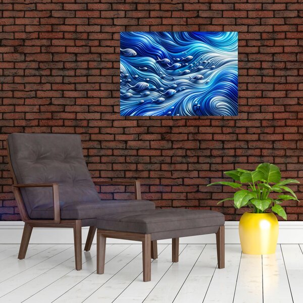 Slika – Ribe u valovima (70x50 cm)