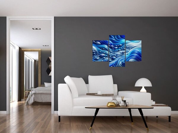Slika – Ribe u valovima (90x60 cm)