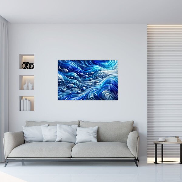 Slika – Ribe u valovima (90x60 cm)