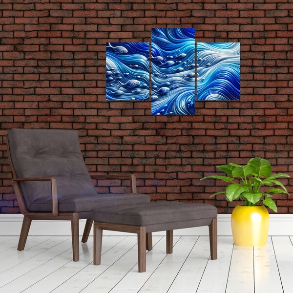 Slika – Ribe u valovima (90x60 cm)