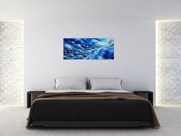 Slika – Ribe u valovima (120x50 cm)