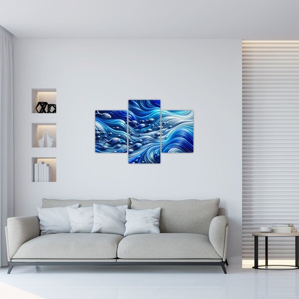 Slika – Ribe u valovima (90x60 cm)