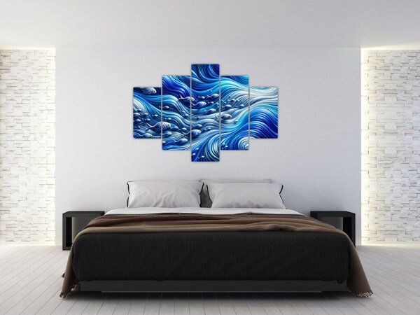 Slika – Ribe u valovima (150x105 cm)