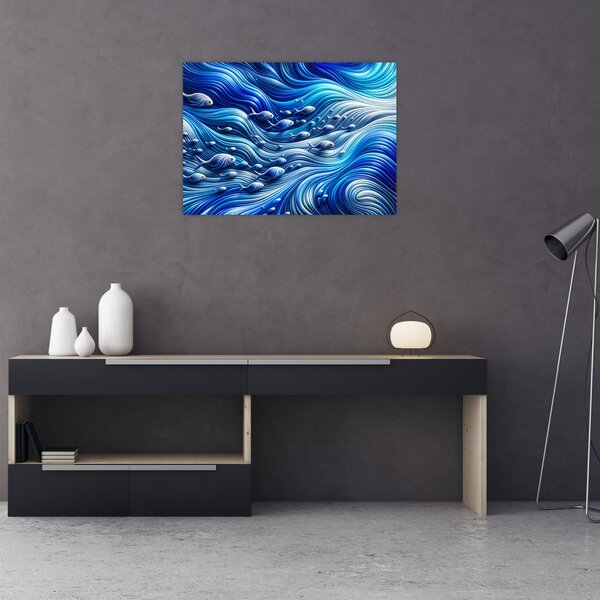 Slika – Ribe u valovima (70x50 cm)