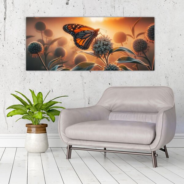 Slika – Leptir u zalazećem suncu (120x50 cm)