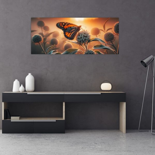 Slika – Leptir u zalazećem suncu (120x50 cm)
