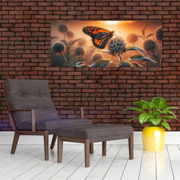Slika – Leptir u zalazećem suncu (120x50 cm)