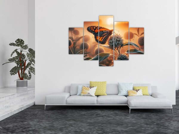 Slika – Leptir u zalazećem suncu (150x105 cm)