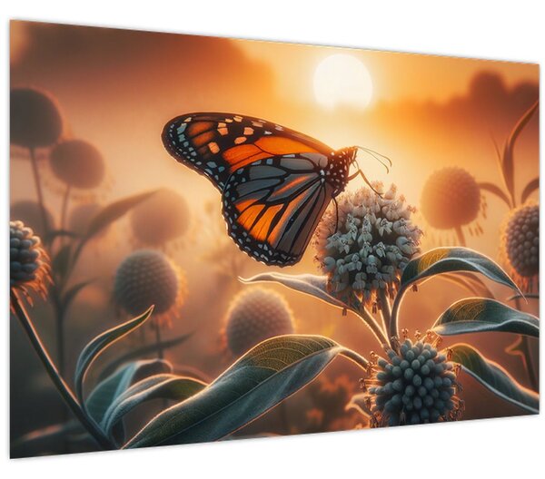 Slika – Leptir u zalazećem suncu (90x60 cm)
