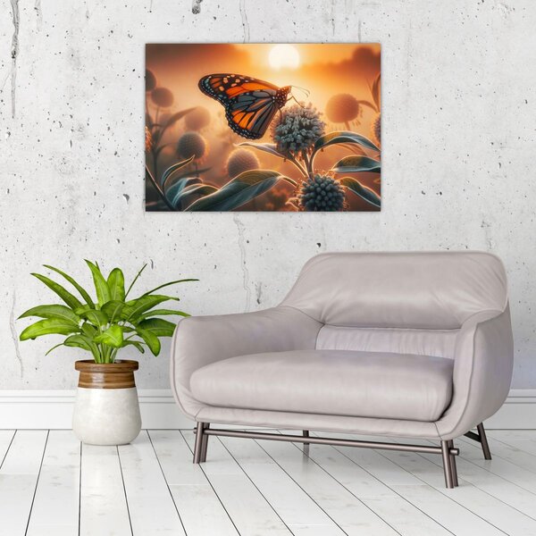 Slika – Leptir u zalazećem suncu (70x50 cm)