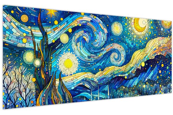Slika – Mozaik zvjezdane noći (120x50 cm)