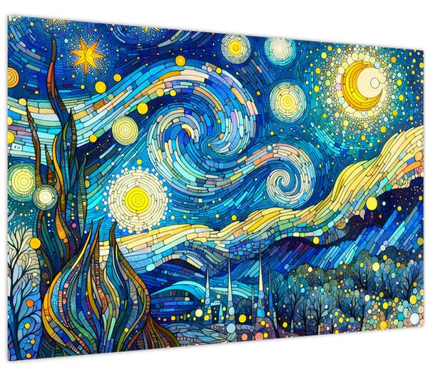 Slika – Mozaik zvjezdane noći (90x60 cm)