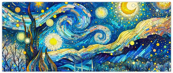 Slika – Mozaik zvjezdane noći (120x50 cm)
