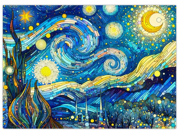 Slika – Mozaik zvjezdane noći (70x50 cm)