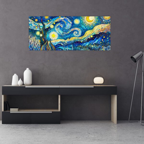 Slika – Mozaik zvjezdane noći (120x50 cm)