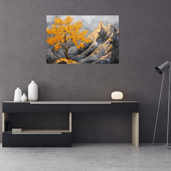 Slika – Zlatno drvo u planinama (90x60 cm)