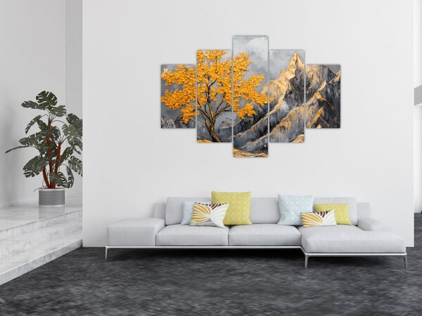 Slika – Zlatno drvo u planinama (150x105 cm)