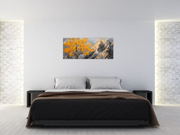 Slika – Zlatno drvo u planinama (120x50 cm)