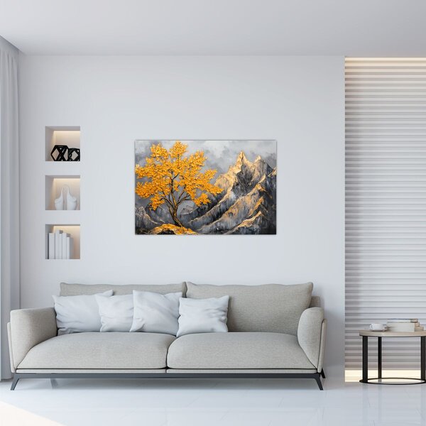 Slika – Zlatno drvo u planinama (90x60 cm)