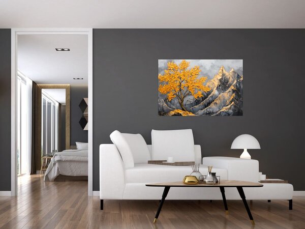 Slika – Zlatno drvo u planinama (90x60 cm)