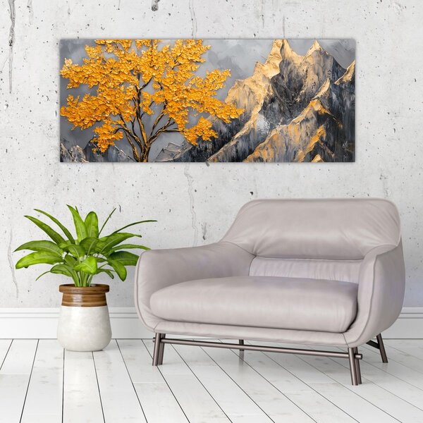 Slika – Zlatno drvo u planinama (120x50 cm)