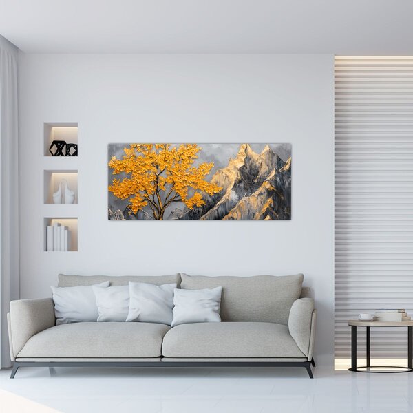 Slika – Zlatno drvo u planinama (120x50 cm)