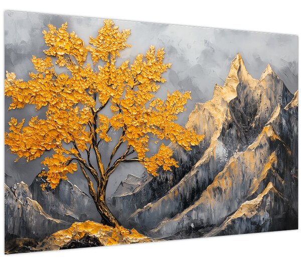 Slika – Zlatno drvo u planinama (90x60 cm)