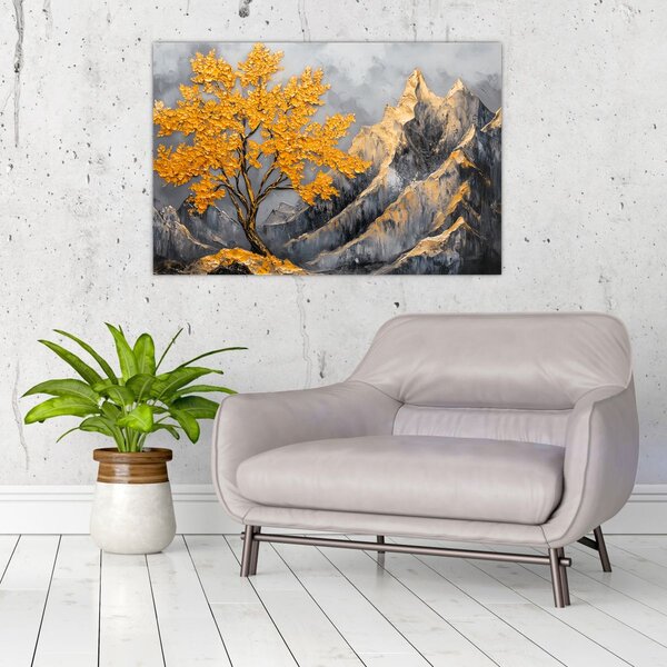 Slika – Zlatno drvo u planinama (90x60 cm)