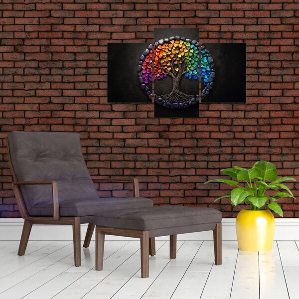 Slika – Drvo puno šarenih srca (90x60 cm)