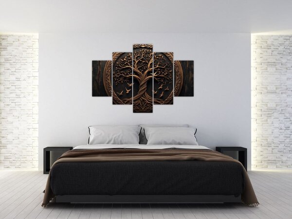 Slika – Drveno drvo života (150x105 cm)