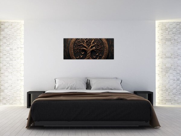 Slika – Drveno drvo života (120x50 cm)