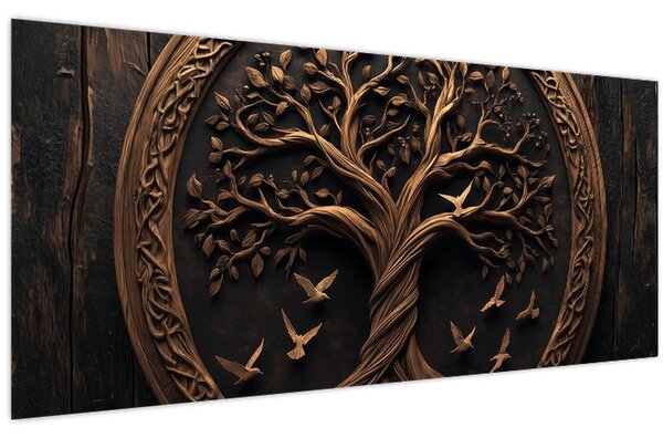 Slika – Drveno drvo života (120x50 cm)