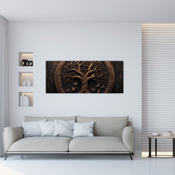 Slika – Drveno drvo života (120x50 cm)