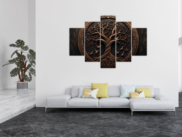 Slika – Drveno drvo života (150x105 cm)