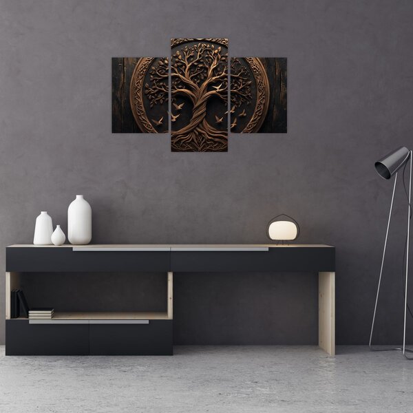 Slika – Drveno drvo života (90x60 cm)