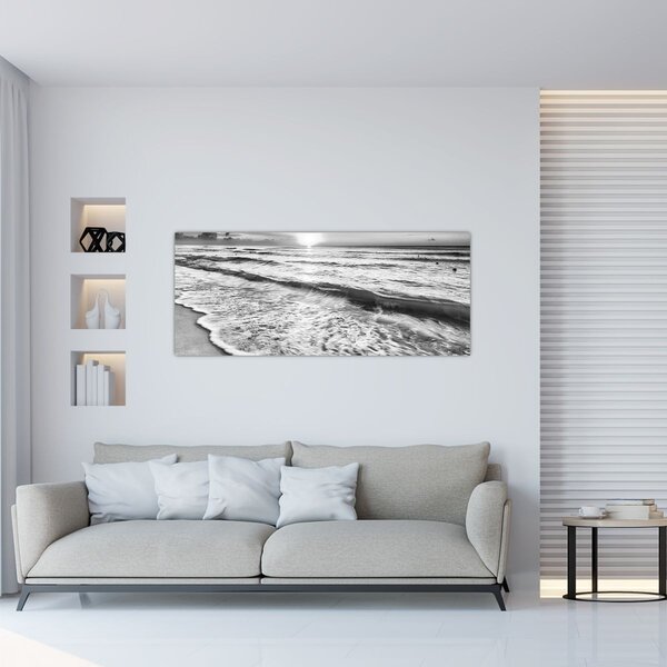 Slika - Zalazak sunca uz more (120x50 cm)