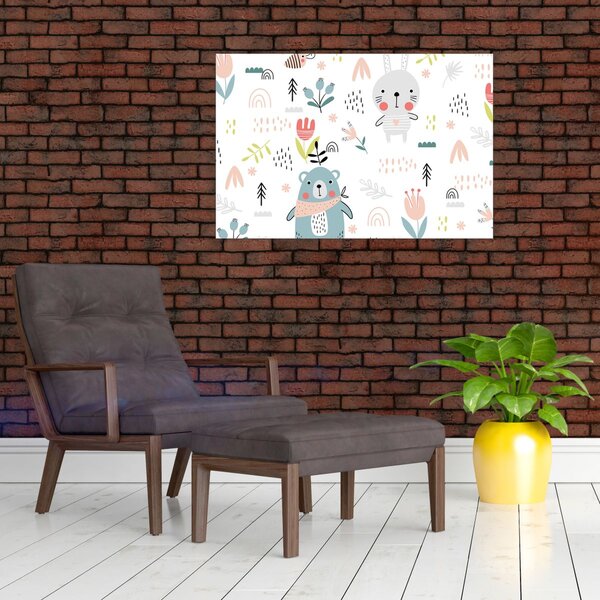 Slika - Životinje na livadi (90x60 cm)
