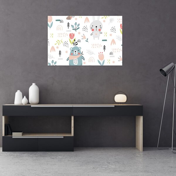 Slika - Životinje na livadi (90x60 cm)