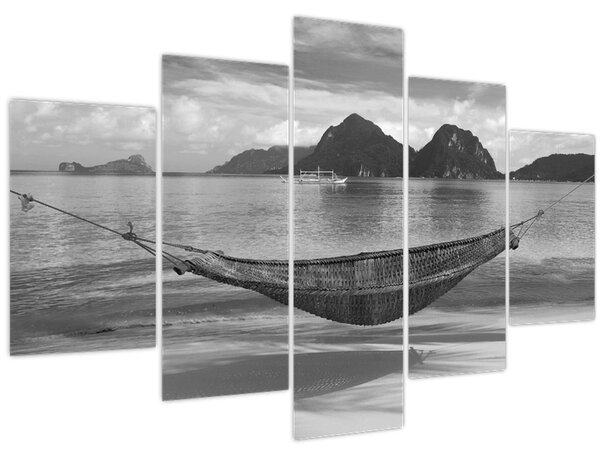 Slika - Viseća mreža na plaži (150x105 cm)