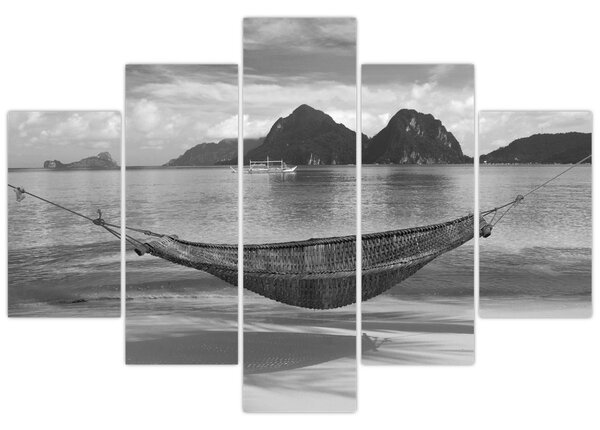 Slika - Viseća mreža na plaži (150x105 cm)