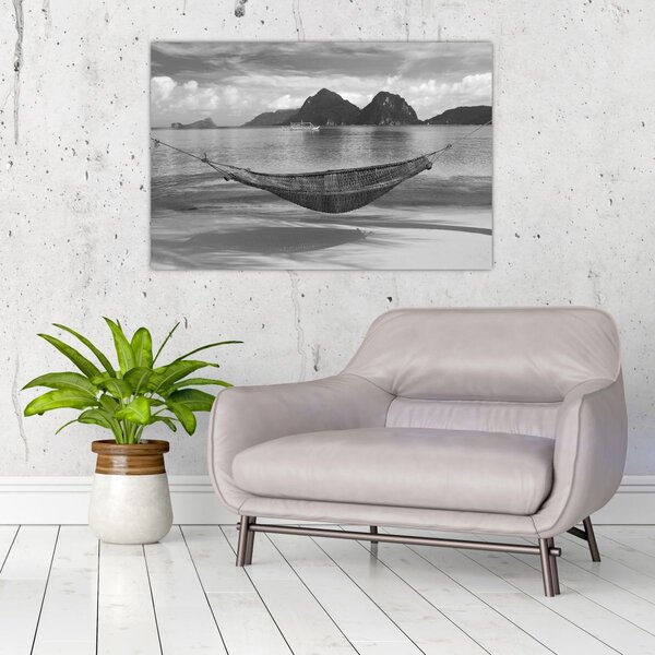 Slika - Viseća mreža na plaži (90x60 cm)