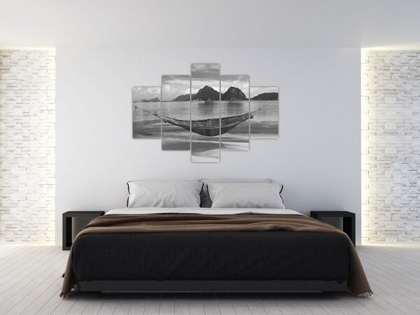 Slika - Viseća mreža na plaži (150x105 cm)