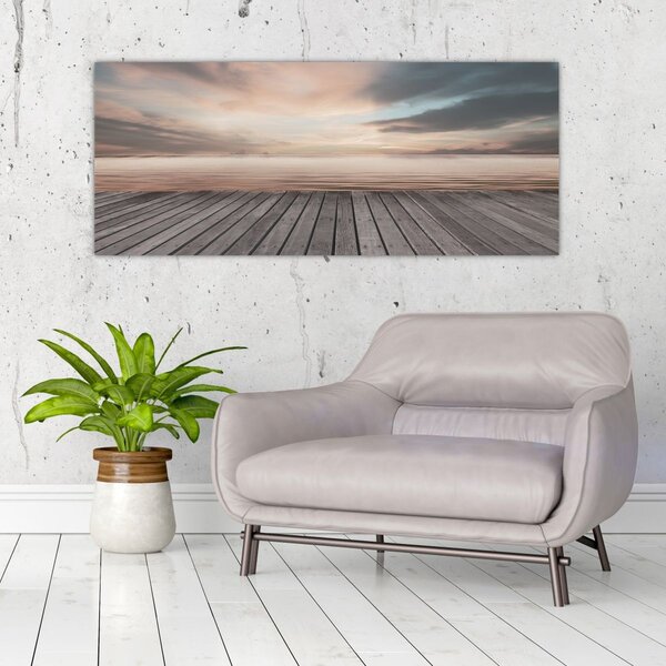 Slika - Pristanište u zalasku sunca (120x50 cm)