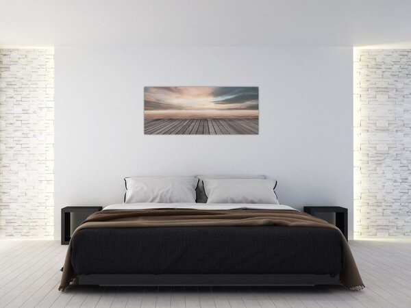 Slika - Pristanište u zalasku sunca (120x50 cm)